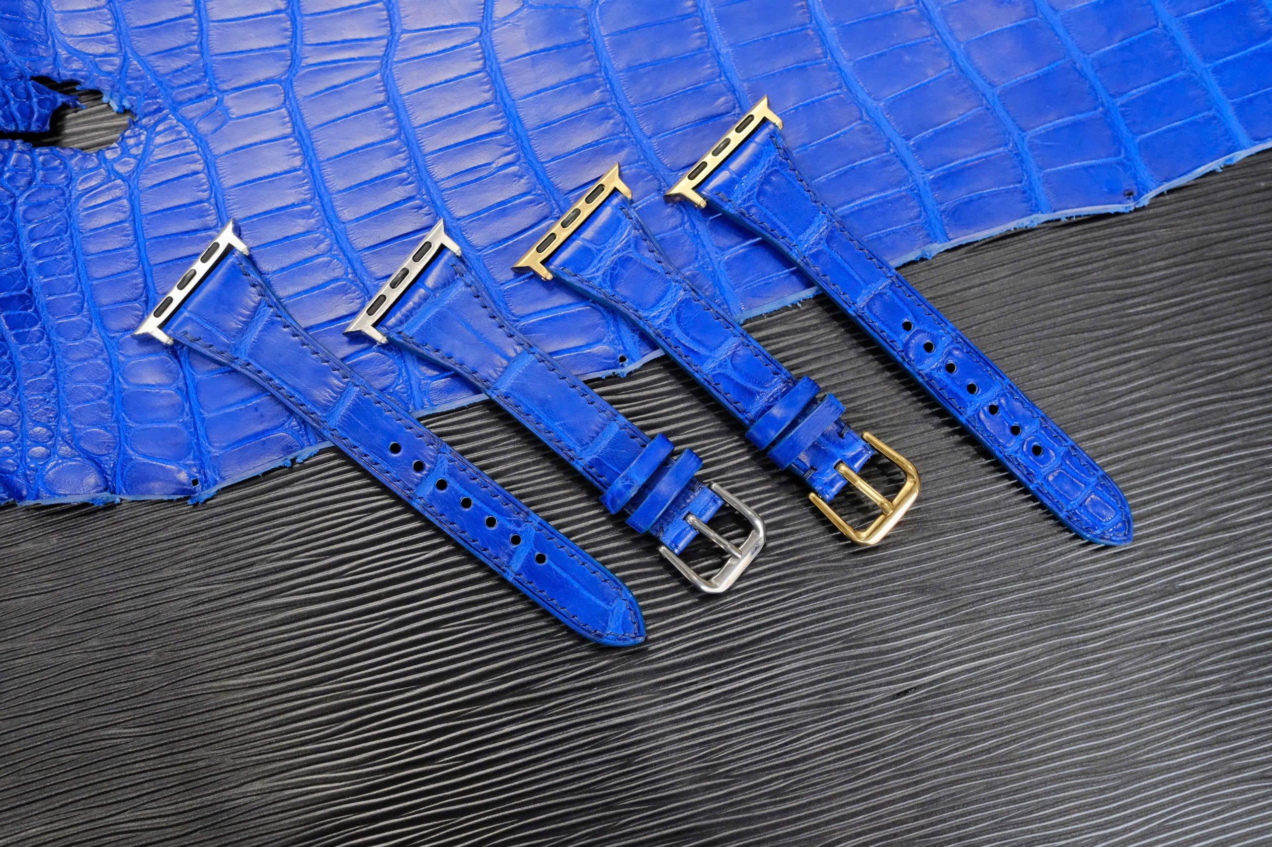 革使用アップルウォッチ時計ベルト 高級ワニ革時計バンド1枚目の画像